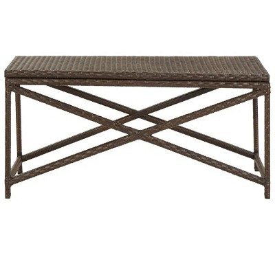 Patio Bench 47.2" Poly Rattan Brown