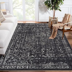 Coolmee Rug Washable Traditional Oriental Distressed Floor Cover Thin Kitchen Indoor Non Slip Carpet Mat for Laundry Room - 1 of 4