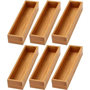 YBM HOME Bamboo Drawer Organizer Storage Box for Kitchen Drawer, Junk Drawer, Office, Bedroom, Children Room, Craft, Sewing, and Bathroom, Pack of 6 - 1 of 4
