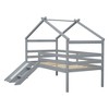 Junior Loft Bed with Fun Slide, Safe Ladder, and Protective Rails, Highlighted by a Playhouse-Style Roof Frame - image 2 of 4