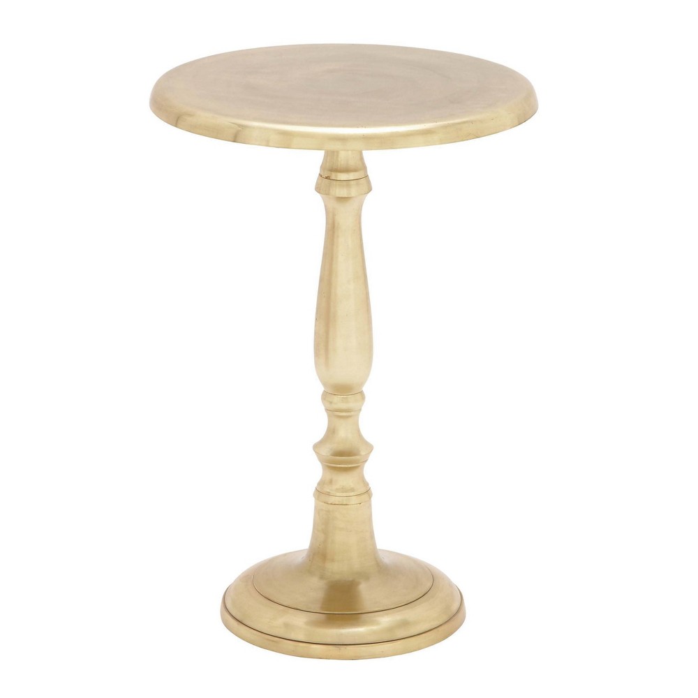 Photos - Coffee Table Traditional Aluminum Pedestal Table Gold - Olivia & May