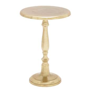 Traditional Aluminum Pedestal Table Gold - Olivia & May