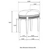 Coaster Home Furnishings Evangeline Oval Vanity Stool with Faux Diamond Trim Silver and Ivory - 4 of 4