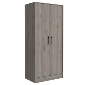 Depot E-Shop 180 Armoire, Double Door Cabinets, Metal Rod, Metal Handle, Two Shelves, One Drawer - 1 of 4