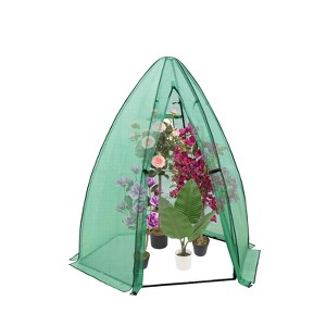 Portable Hexagonal Greenhouse for Outdoor Plants, Heavy Duty PE Cover, Zippered Door & Mesh Window, Plant Protection from Animals & Weather - 1 of 4
