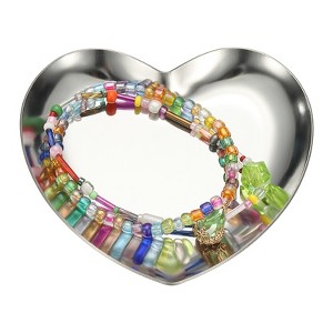 Unique Bargains Stainless Steel Decorative Heart Shape Jewelry Serving Trays for Candle Drink - 1 of 4
