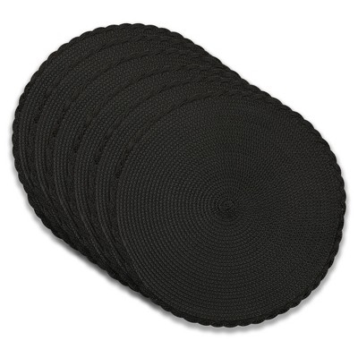 Dainty Home Braided 15" Round Woven Placemats Set of 6 - Reversible & Non-Slip Table Mats