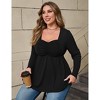 Women Plus Size Tunic Tops Casual Long Sleeve Swing Flowy Blouse Loose Shirts - 3 of 4