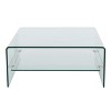 Glass Coffee Table Cocktail Table Center Table Accent Table Sofa Table with Bent Tempered Glass-ModernLuxe - 3 of 4
