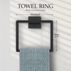 Itopfox Matte Black Bathroom Hardware Set - 5-Piece Stainless Steel Towel Holder with Bar, Ring, Paper Holder & Hooks for Wall Mount - 3 of 4
