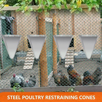 Acekool Galvanized Poultry Cone - Flat-Back Restraint for Chickens & Turkeys
