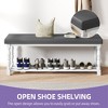 Entryway Shoe Bench with Cushioned Seat & Storage for 5-6 Pairs of Shoes Shoe Rack with Roman Style Legs Gray - 4 of 4
