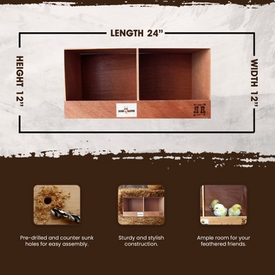 Double Compartment Wooden Chicken Coop Nesting Box