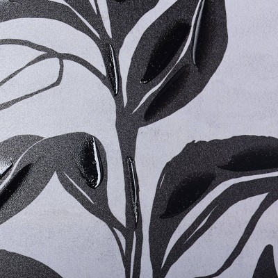 Black and White Abstract Leaf Canvas Art with Polystyrene Frame