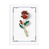 Anna-Kaci Red Rose Flower Enamel Gold Tone Stem Brooch Pin Clear Rhinestones with Family or Friend Gift Message Card & Envelope - 2 of 4