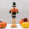 Ornativity Thanksgiving Fall Turkey Nutcracker – Green and Orange Wooden Turkey Nutcracker Holiday Christmas, Doll Figure Home Table Decorations - 3 of 4