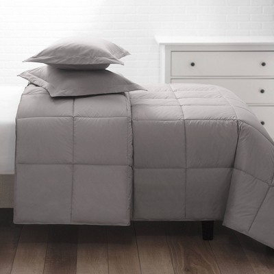 Gray Twin Organic Cotton Down Comforter