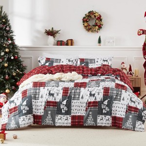 GustoWave Reversible Christmas Comforter Bedding Set with Comforter and Pillow Shams - 1 of 4