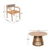 5 PCS Patio Dining Set with Round Dining Table, Weather-Resistant Table and 4 Chairs, Braided Rope Chairs with Acacia Wood Frame-Coolbibila - 4 of 4
