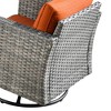 Venice 10pc Wicker Outdoor Patio Furniture Set Conversation Sofa with a Metal Fire Pit, Swivel Chair and Cushions - 4 of 4