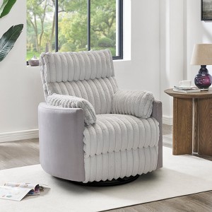 Roundhill Furniture Bocaton Wide Wale Corduroy Upholstery Manual Recliner Gray - 1 of 4