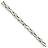 Black Bow Jewelry Men's Stainless Steel & 14k Yellow Gold Inlay Link Bracelet, 8 Inch - 2 of 4