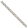 Black Bow Jewelry Men's Stainless Steel & 14k Yellow Gold Inlay Link Bracelet, 8 Inch - image 2 of 4