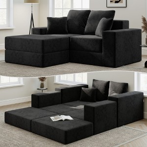 GYIIYUO 75" Modular Sectional Sofa, L-Shape Cloud Boneless Couch, Upholstered Couches for Living Room Bedroom, No Assembly Require - 1 of 4