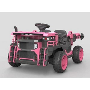 24V 2-Seater Ride-On Dump Truck for Kids, Remote Control Construction Toy with Electric Dump Bed, Extra Shovel - 1 of 4