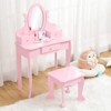 Girls' Vanity Set with Mirror, Makeup Table and Stool for Kids - 2 of 4