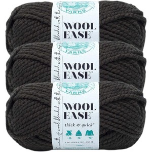 (Pack of 3) Lion Brand Wool-Ease Thick & Quick Yarn-Black Walnut - 1 of 4