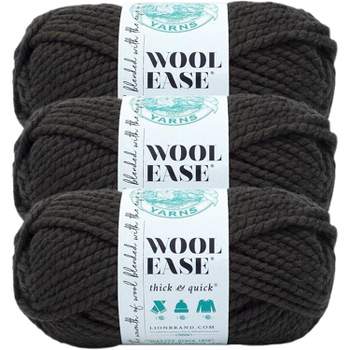 3 Pack) Lion Brand Wool-ease Thick & Quick Yarn - Black : Target