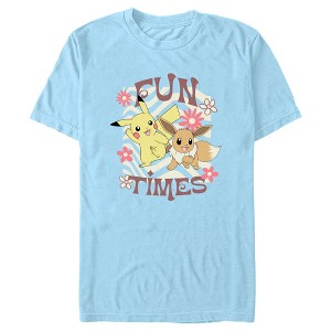 Men's Pokemon Pikachu and Eevee Fun Times T-Shirt - 1 of 4