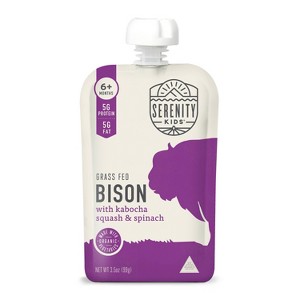 Serenity Kids Grass Fed Bison with Organic Kabocha Squash & Spinach Baby Food Pouch - 3.5oz - 1 of 4