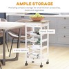 Mobile Kitchen Cart, Rolling Kitchen Island with Storage, Solid Wood Frame Utility Cart with Wire Fruit Baskets and Drawer - 4 of 4