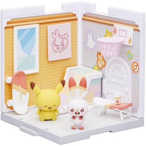 Takara Tomy Pokemon Pocket Peace House Studio Scorbunny & Pikachu - 1 of 4