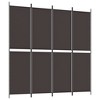 vidaXL Modern Style 4-Panel Room Divider in Brown - Foldable Design with Durable Fabric and Iron Frame - 78.7"x78.7" - 2 of 4