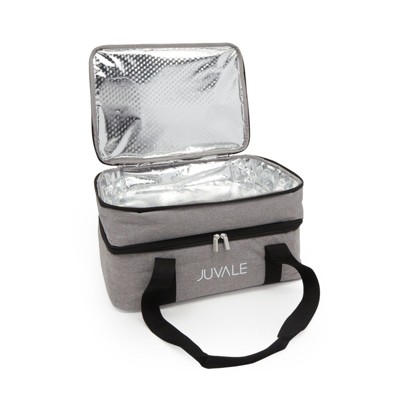 Juvale Double Casserole Dish Carrier, Grey Insulated Cooler Bag (15.7 x 8.3 x 11.4 In)