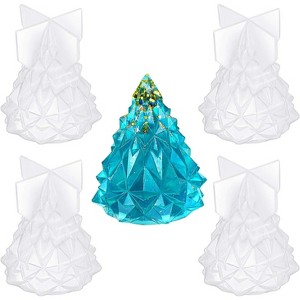 JDICTION 4PCS 3D Christmas Tree Silicone Resin Molds for Crafts, Charms, DIY Jewelry, Light Holders, Soap, Lotion Bars, Holiday Decor - 1 of 4