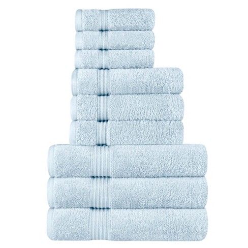 Lavish Home 8 Piece 100% Cotton Plush Bath Towel Set - Blue, 1 unit - City  Market