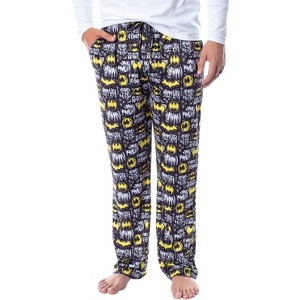 DC Comics Mens' Batman Dark Knight We Are Not Afraid Sleep Pajama Pants Black - 1 of 4