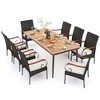 Costway 9 PCS Patio Dining Set with Acacia Wood Tabletop 1.9" Umbrella Hole Outdoor - 2 of 4
