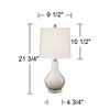 360 Lighting Ledger Modern Accent Table Lamps 21 3/4" High Set of 2 Mercury Glass with USB Charging Port Off-White Drum Shade for Family Office Desk - image 4 of 4