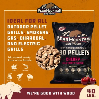 Bear Mountain 40 lb Cherry BBQ Wood Pellets for Smokers and Grills