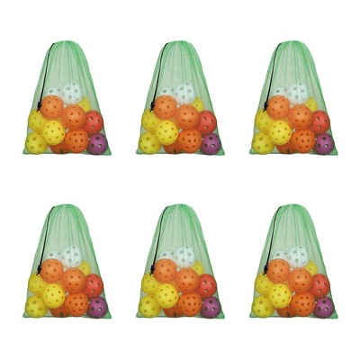 GSE 12x18" Mesh Drawstring Bag with Lock for Baseball, Softball, Tennis, Pickleball Ball, Golf Ball, Beach, Laundry