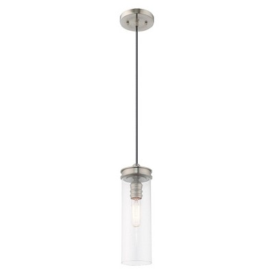 Modern Mini LED Pendant in Brushed Nickel with Clear Glass