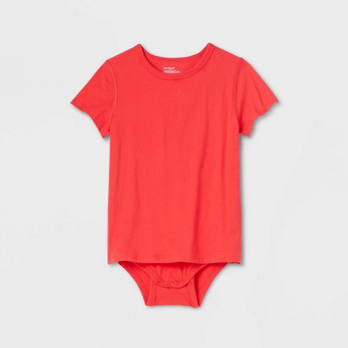 Kids' Adaptive Short Sleeve Bodysuit with Abdominal Access - Cat & Jack™  Red XL