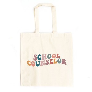 City Creek Prints School Counselor Wavy Canvas Tote Bag - 15x16 - Natural - 1 of 2
