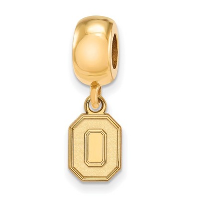 Black Bow Jewelry 14k Yellow Gold Plated Sterling Silver Ohio State Buckeyes NCAA Bead Charm
