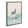 Kate & Laurel All Things Decor 18"x24" Sylvie Zebra Surfer Framed Canvas Wall Art by July Art Prints - 2 of 4